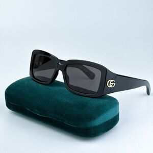 NEW Gucci GG1403S 001 Black Grey Unisex Rectangle Sunglasses GG 1403S